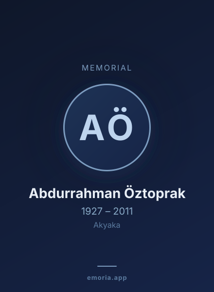 Memorial portrait of Abdurrahman Öztoprak