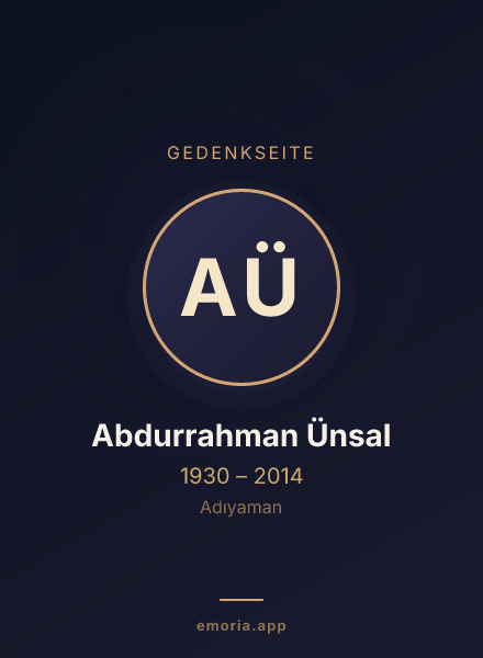 Gedenkportrait von Abdurrahman Ünsal