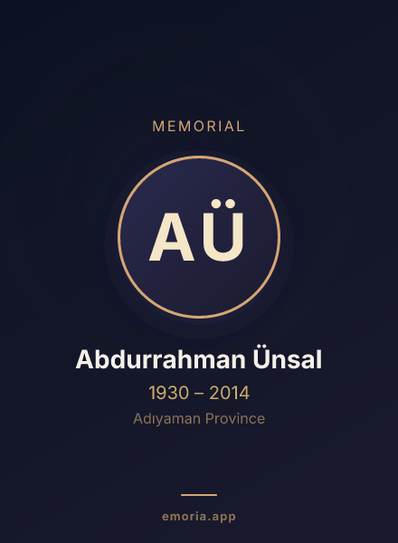 Memorial portrait of Abdurrahman Ünsal