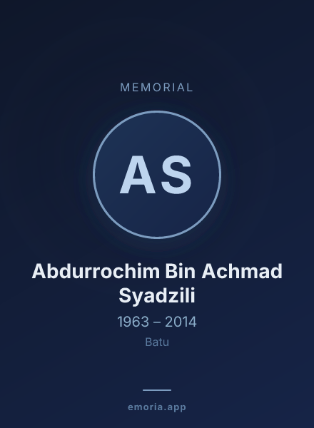Memorial portrait of Abdurrochim Bin Achmad Syadzili
