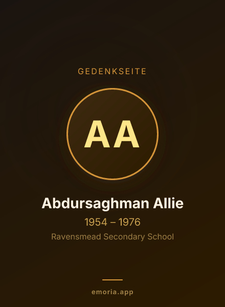 Gedenkportrait von Abdursaghman Allie