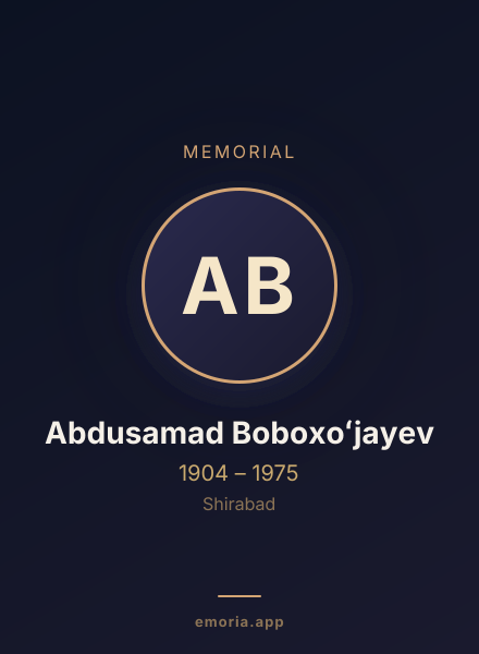 Memorial portrait of Abdusamad Boboxoʻjayev