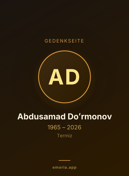 Gedenkportrait von Abdusamad Doʻrmonov