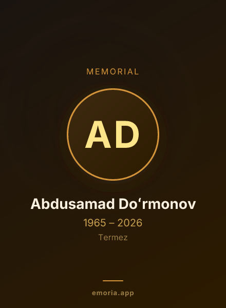 Memorial portrait of Abdusamad Doʻrmonov