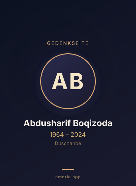 Gedenkportrait von Abdusharif Boqizoda