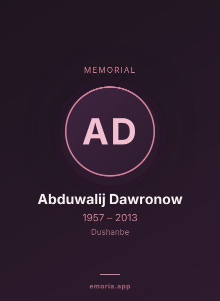 Memorial portrait of Abduwalij Dawronow