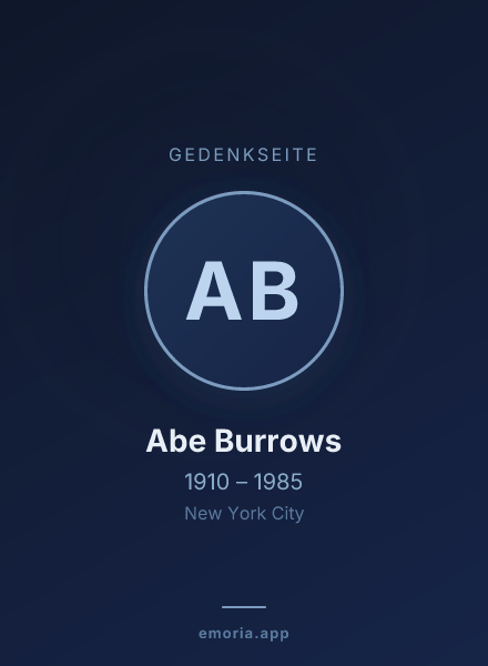 Gedenkportrait von Abe Burrows