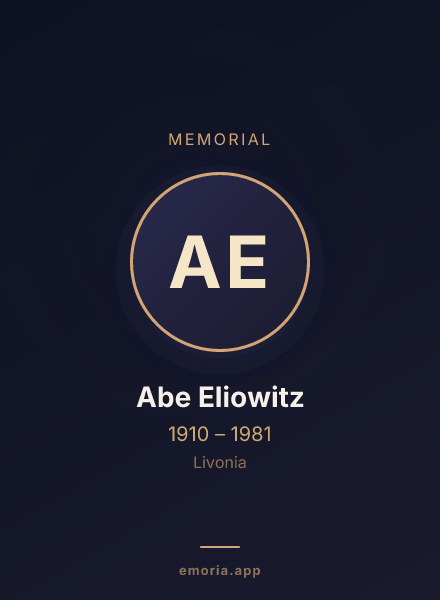 Memorial portrait of Abe Eliowitz