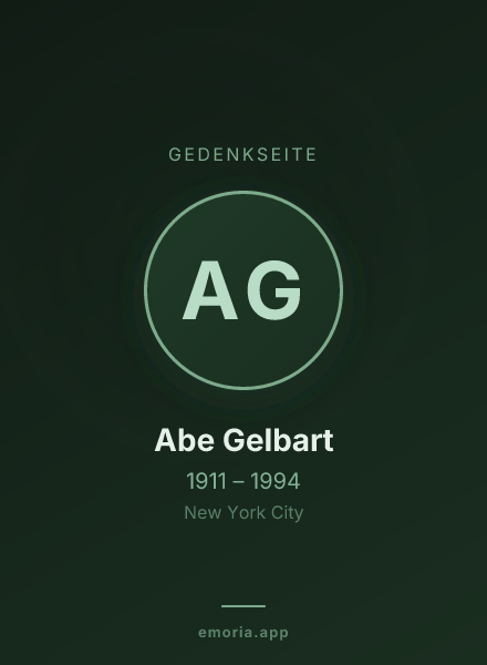 Gedenkportrait von Abe Gelbart