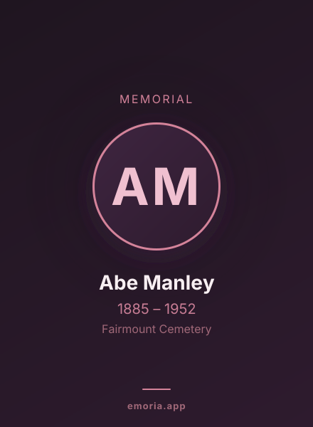 Memorial portrait of Abe Manley