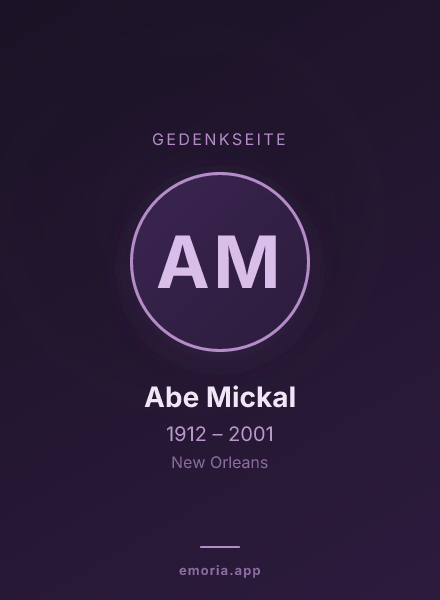 Gedenkportrait von Abe Mickal