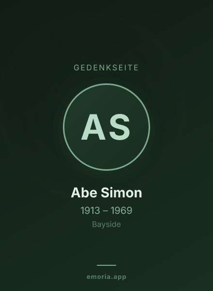 Gedenkportrait von Abe Simon