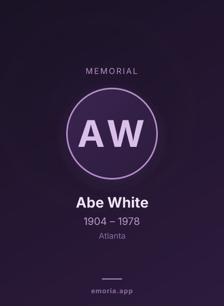 Memorial portrait of Abe White