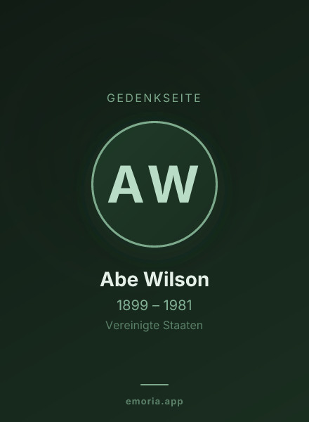 Gedenkportrait von Abe Wilson