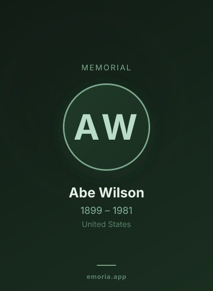 Memorial portrait of Abe Wilson