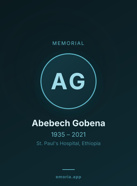 Memorial portrait of Abebech Gobena