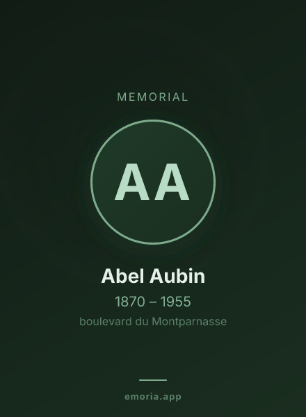 Memorial portrait of Abel Aubin