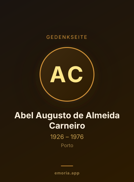 Gedenkportrait von Abel Augusto de Almeida Carneiro