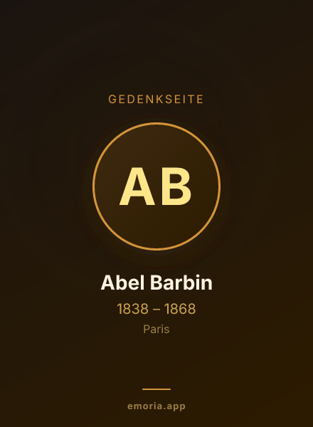Gedenkportrait von Abel Barbin