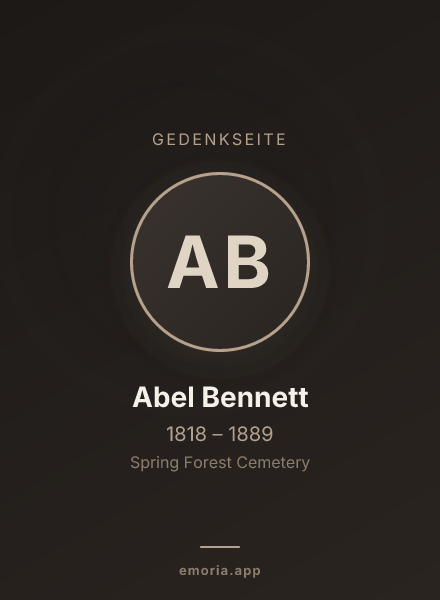 Gedenkportrait von Abel Bennett