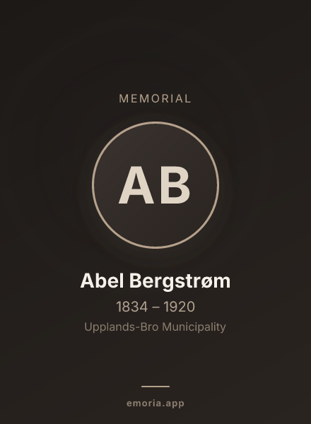 Memorial portrait of Abel Bergstrøm