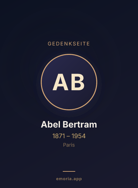 Gedenkportrait von Abel Bertram