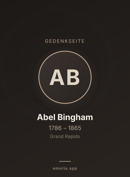 Gedenkportrait von Abel Bingham