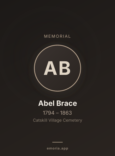 Memorial portrait of Abel Brace