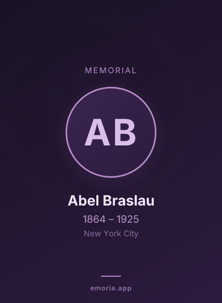 Memorial portrait of Abel Braslau