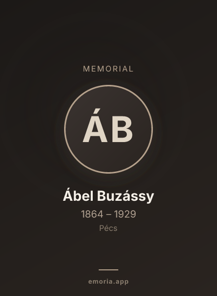 Memorial portrait of Ábel Buzássy