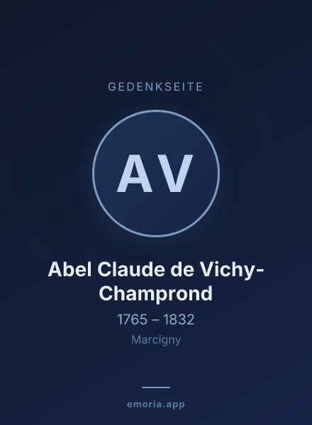 Gedenkportrait von Abel Claude de Vichy-Champrond