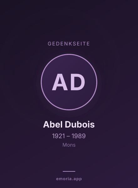 Gedenkportrait von Abel Dubois