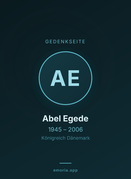 Gedenkportrait von Abel Egede