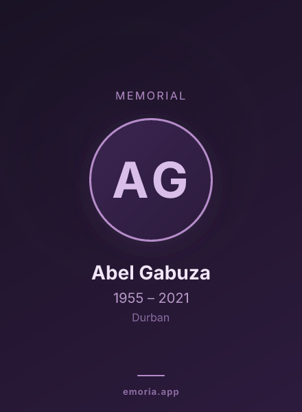 Memorial portrait of Abel Gabuza
