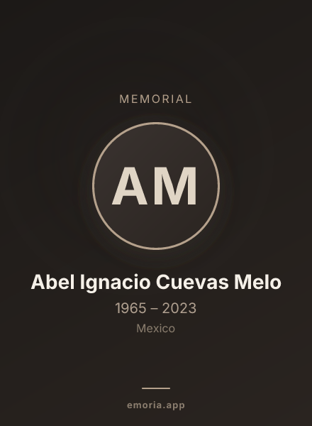 Memorial portrait of Abel Ignacio Cuevas Melo