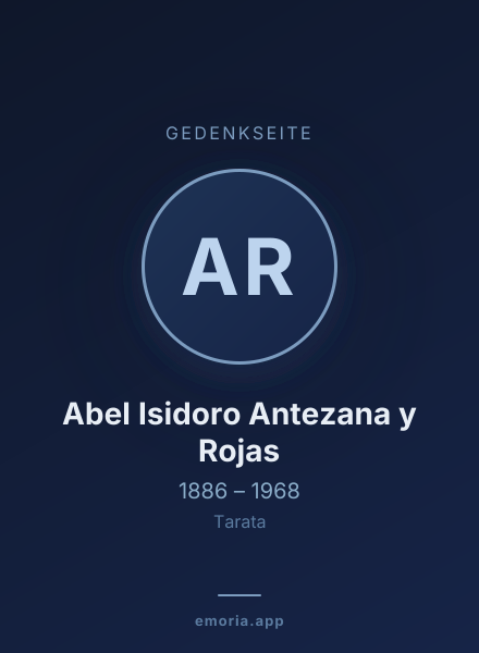 Gedenkportrait von Abel Isidoro Antezana y Rojas