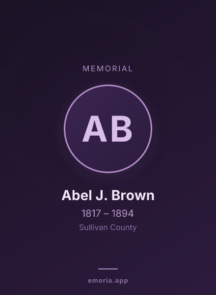 Memorial portrait of Abel J. Brown