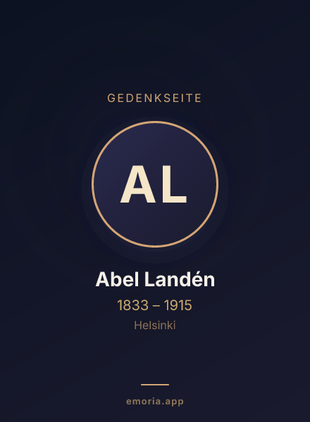 Gedenkportrait von Abel Landén