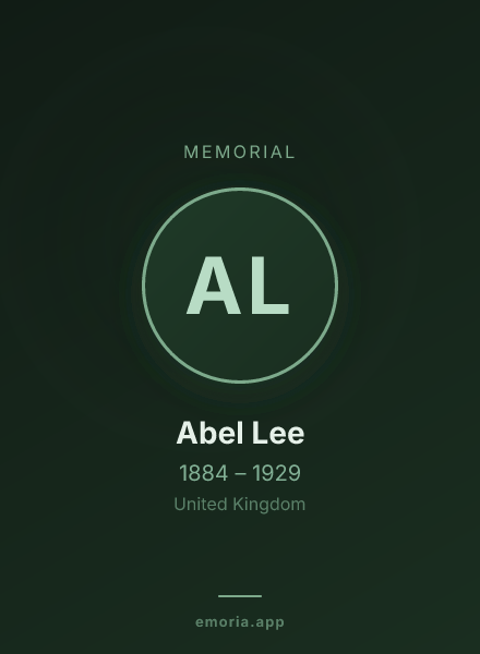 Memorial portrait of Abel Lee