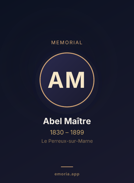 Memorial portrait of Abel Maître
