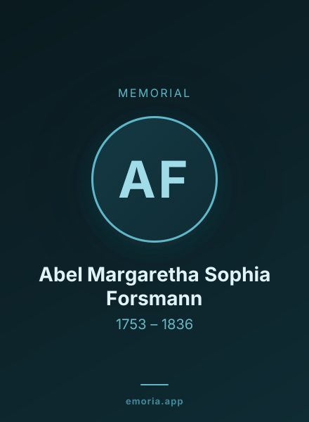 Memorial portrait of Abel Margaretha Sophia Forsmann