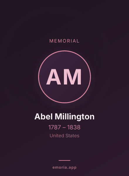 Memorial portrait of Abel Millington