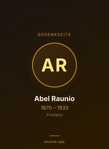 Gedenkportrait von Abel Raunio