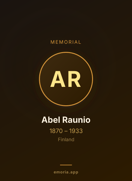 Memorial portrait of Abel Raunio