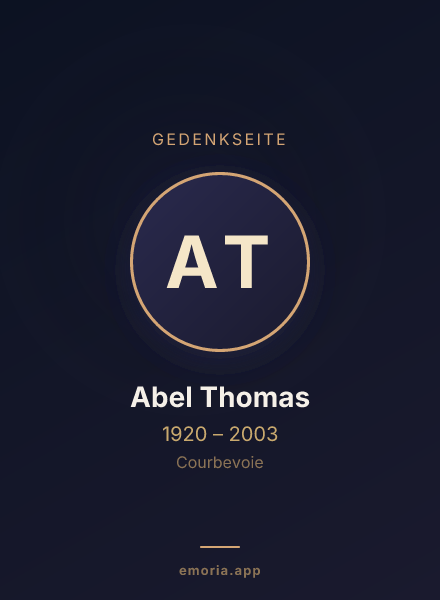 Gedenkportrait von Abel Thomas