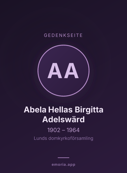 Gedenkportrait von Abela Hellas Birgitta Adelswärd