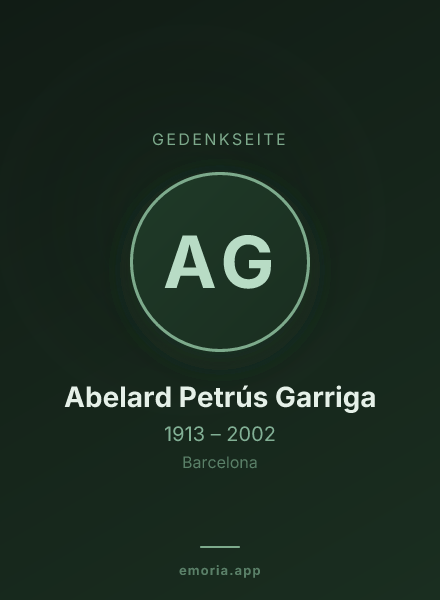 Gedenkportrait von Abelard Petrús Garriga