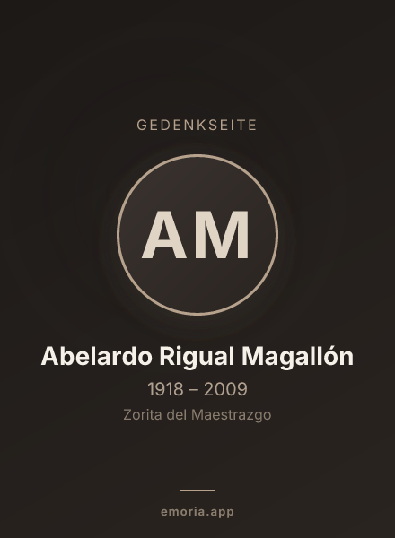 Gedenkportrait von Abelardo Rigual Magallón