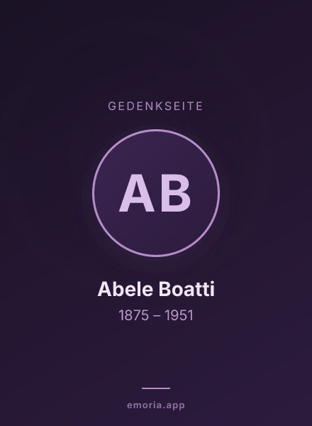 Gedenkportrait von Abele Boatti