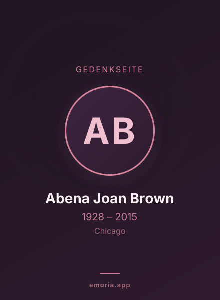 Gedenkportrait von Abena Joan Brown